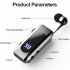 K55 Mini Wireless Headset Retractable Business Lavalier Earphone LED Digital Display For Sports Workout Driving silver