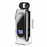 K55 Mini Wireless Headset Retractable Business Lavalier Earphone LED Digital Display For Sports Workout Driving silver