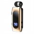 K55 Mini Wireless Headset Retractable Business Lavalier Earphone LED Digital Display For Sports Workout Driving silver