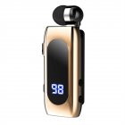 K55 Mini Wireless Headset Retractable Business Lavalier Earphone LED Digital Display For Sports Workout Driving gold