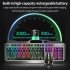 K670 Wireless Keyboard Mouse Combo Color Backlit Rechargeable Keyboard Mouse with Sleep Mode Black