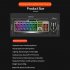 K670 Wireless Keyboard Mouse Combo Color Backlit Rechargeable Keyboard Mouse with Sleep Mode Black
