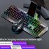 K670 Wireless Keyboard Mouse Combo Color Backlit Rechargeable Keyboard Mouse with Sleep Mode Black