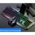 K670 Wireless Keyboard Mouse Combo Color Backlit Rechargeable Keyboard Mouse with Sleep Mode Black