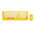 K68 Wireless Bluetooth Keyboard Mouse Set Retro Cute Round Key Keyboard 1600dpi Mouse Yellow