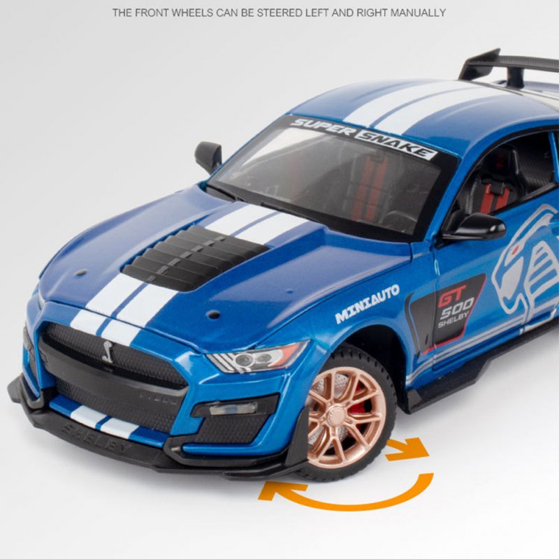 Simulation 1:24 Gt500 Alloy Car  Mode  Ornaments High Speed Miniature Model With Sound Light Model Electric Toy Car Gift For Kids 