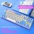 K80 Wired Mechanical  Keyboard Cyan Axis Ergonomic Design Metal Panel Luminous Desktop Computer Notebook 87 key Game Keyboard pink white