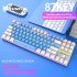 K80 Wired Mechanical  Keyboard Cyan Axis Ergonomic Design Metal Panel Luminous Desktop Computer Notebook 87 key Game Keyboard White yellow 