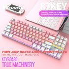 K80 Wired Mechanical  Keyboard Cyan Axis Ergonomic Design Metal Panel Luminous Desktop Computer Notebook 87-key Game Keyboard pink white