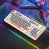 K82 Gaming Keyboard 94 Keys Portable Wired Office Keyboard With Colorful RGB Backlight Mechanical Ultra Silence Keyboard Comfortable Typing Experience For Lapto