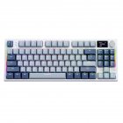 K86 Gaming Keyboard Colorful Backlight Mechanical 87 Keys Portable Wired/Wireless Keyboard Silence Hot Swap Design Keyboard For Laptop PC Computer Tablet Lavender blue whale shaft