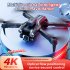 K9 RC Drone With 4K Dual Camera Folding RC Quadcopter With Headless Mode 4 way Obstacle Avoidance Flying Toys For Boys Girls black 2 batteries