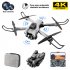 K9 RC Drone With 4K Dual Camera Folding RC Quadcopter With Headless Mode 4 way Obstacle Avoidance Flying Toys For Boys Girls gray 3 batteries