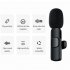 K9 Wireless Lavalier Microphone Automatic Noise Reduction Type c Interface Audio Video Recording Microphone black 1 to 2