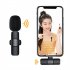 K9 Wireless Lavalier Microphone Automatic Noise Reduction Type c Interface Audio Video Recording Microphone black 1 to 2