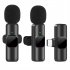 K9 Wireless Lavalier Microphone Automatic Noise Reduction Type c Interface Audio Video Recording Microphone black 1 to 2