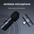 K9 Wireless Lavalier Microphone Automatic Noise Reduction Type c Interface Audio Video Recording Microphone black 1 to 2