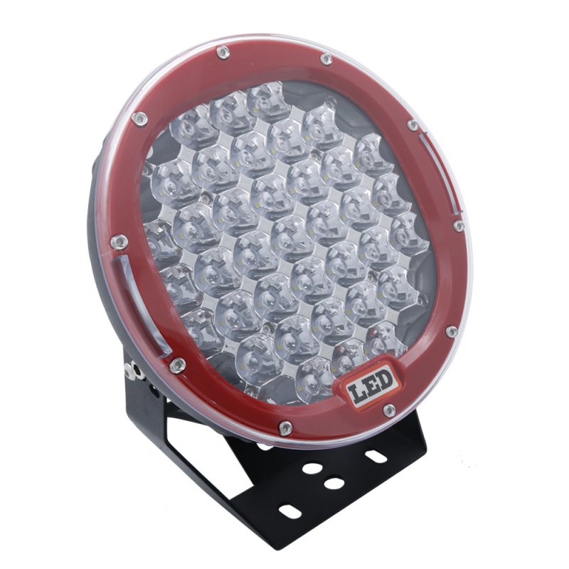 9inch 185w  LED  Driving  Light  Round  Spotlight  Bar  Offroad  4WD  Auto  Lamp Red cover/white light