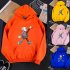 KAWS Men Women Cartoon Hoodie Sweatshirt Walking Doll Thicken Autumn Winter Loose Pullover Orange XL