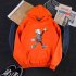 KAWS Men Women Cartoon Hoodie Sweatshirt Walking Doll Thicken Autumn Winter Loose Pullover Orange XL