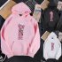 KAWS Men Women Hoodie Sweatshirt Cartoon Holding Doll Thicken Autumn Winter Loose Pullover Pink XXXL