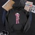 KAWS Men Women Hoodie Sweatshirt Cartoon Holding Doll Thicken Autumn Winter Loose Pullover Pink XXXL