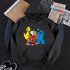 KAWS Men Women Hoodie Sweatshirt Cartoon Animals Thicken Loose Autumn Winter Pullover Black XL
