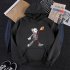 KAWS Men Women Hoodie Sweatshirt Walking Doll Cartoon Thicken Autumn Winter Loose Pullover Black M