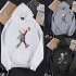 KAWS Men Women Hoodie Sweatshirt Walking Doll Cartoon Thicken Autumn Winter Loose Pullover Black XL