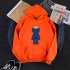 KAWS Men Women Hoodie Sweatshirt Cartoon Standing Doll Thicken Autumn Winter Loose Pullover Orange S