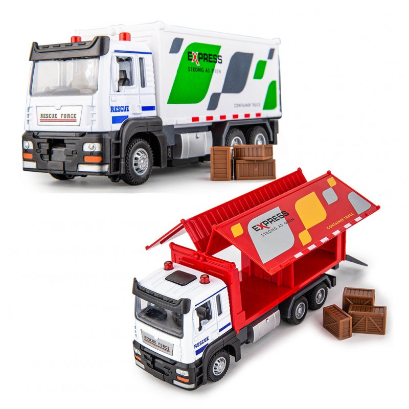 1/32 Simulation Truck With Sound Light Alloy Pull Back Car Model Ornaments For Boys Gifts Home Decoration 