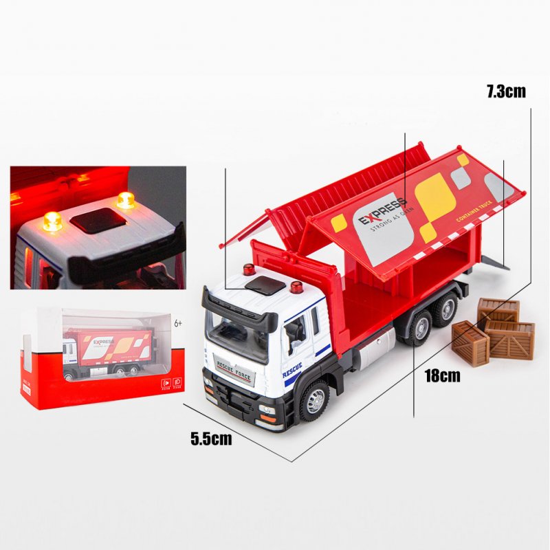 1/32 Simulation Truck With Sound Light Alloy Pull Back Car Model Ornaments For Boys Gifts Home Decoration 