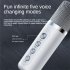 KD203 Karaoke Machine with 2 Wireless Microphones Portable Boombox Aux Tf Card U Disk Player Voice Changer Pink