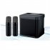 KD203 Karaoke Machine with 2 Wireless Microphones Portable Boombox Aux Tf Card U Disk Player Voice Changer Pink