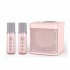 KD203 Karaoke Machine with 2 Wireless Microphones Portable Boombox Aux Tf Card U Disk Player Voice Changer Pink