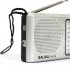 KK18 AM FM Radio Portable Radio Battery Operated Excellent Reception Multi function Retro Speaker Easy Adjustment Radio For Senior Running Walking Home White