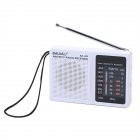 KK228 Portable AM FM 2-Band Radio Battery Operated Radios Easy Adjustment Compact Radios Player For Senior Home Walking White