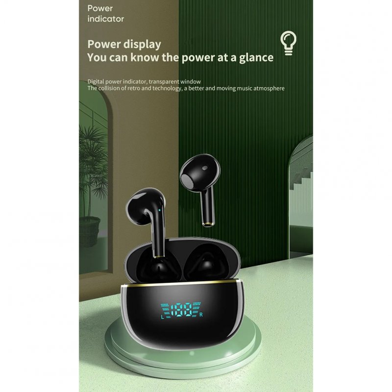 Wireless Earbuds Power Display In-Ear Stereo Earphones With Touch Control Built-in Microphone for Cell Phone Computer Laptop Sports 