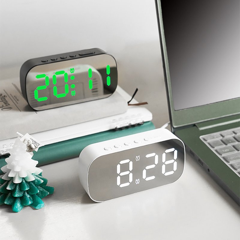 Led Digital Alarm Clock 5 Levels Adjustable Brightness Mirror Table Clock Home Decor Gifts For Students Children 