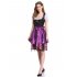 KOJOOIN Women s Oktoberfest Plaid Mesh Stitching Embroidery A Line Formal Dresses Suit Purple DE Size M