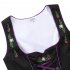 KOJOOIN Women s Oktoberfest Plaid Mesh Stitching Embroidery A Line Formal Dresses Suit Purple DE Size S
