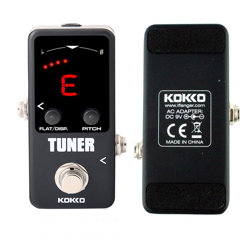 KOKKO Mini Pedal Tuner Guitarra Guitar Bass Violin Ukelele Stringed Instruments Tuner Effect Device  FTN-2 black