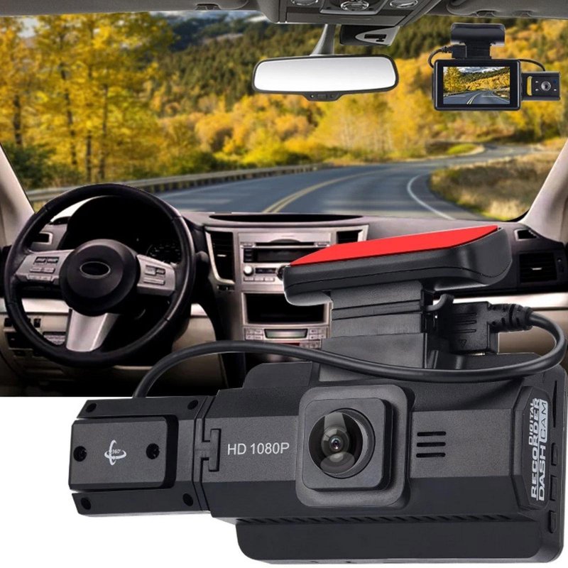 Car Driving Recorder Dual Lens Dvr Camera HD 1080P Dash Cam USB Monitoring 