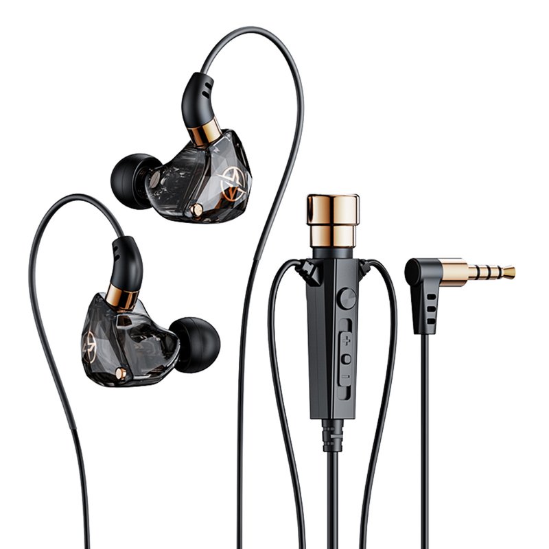 KT02 3.5mm Earbuds In-Ear Headphones With Microphone Bass HiFi Earphones For Streaming Karaoke Earbuds