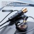KT02 3 5mm Earbuds In Ear Headphones With Microphone Bass HiFi Earphones For Streaming Karaoke Earbuds Black 1 2 meters