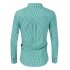 KUULEE Men Classic Long Sleeve Turn Down Collar Check Pattern Oktoberfest Shirt Green DE Size S