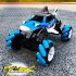 KYAMRC 1 16 Lateral Drift Stunt Car Shark Head 4wd 360 Degree Rotating Remote Control Climbing Car With Light blue 1 16