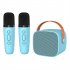 Karaoke Machine Portable Bluetooth Speaker with Wireless Microphone Music Mp3 Player for Boys Girls Gift Blue 1 to 1
