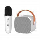 Karaoke Machine Portable Bluetooth Speaker With Wireless Microphone Music Mp3 Player For Boys Girls Gift white 1 to 1