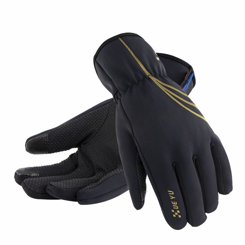Motorcycle Riding Waterproof Gloves Outdoor Sports Biking Anti-skid Keep Warm Touch Screen Cycling Gloves black_XL